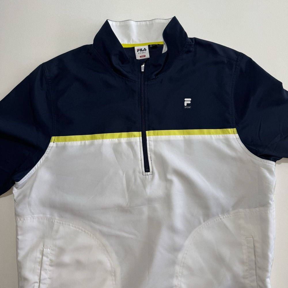 Fila Sport Blue And White 1/2 Zip‎ Pullover Golf  Top Men's Size XL